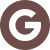 A brown circle with the letter g in it.